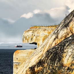Double-torpedo bunker overlooking the Barents Sea, near the Russian border
