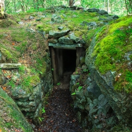 Trench entrance on the island of Ny-Hellesund, Norway