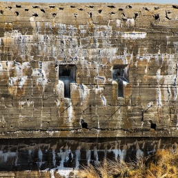 Eroded bunker at Blavand strong point, Denmark