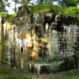 Erosion on bunker at Groede, Holland