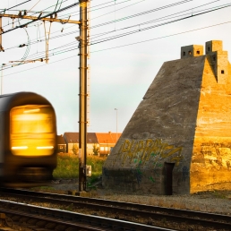 Pyramid bunker along the Oostende-Brugge railway, Belgium