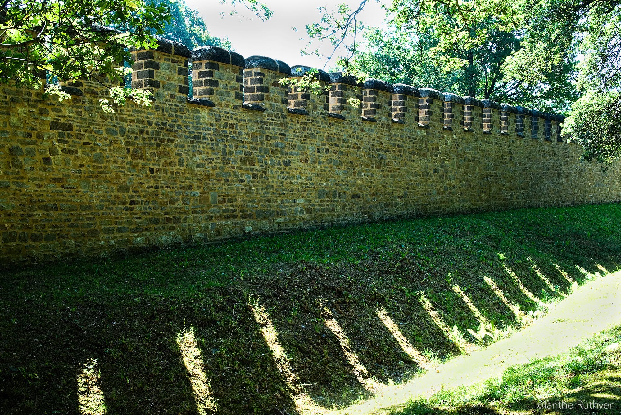 Reconstructed Roman wall at Saalburg fort, Baden-Wurttemberg
