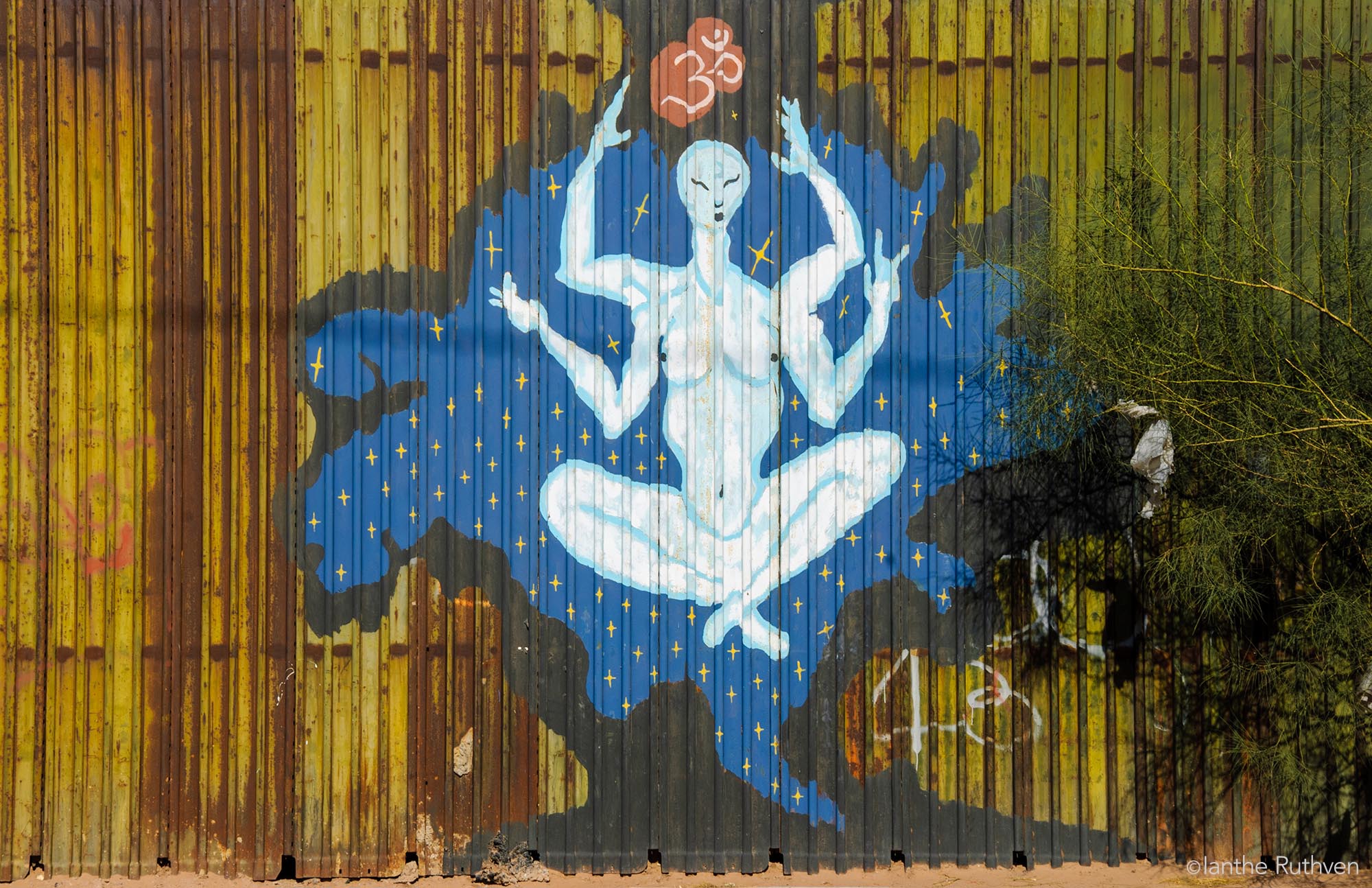 Street art on border wall in Mexicali