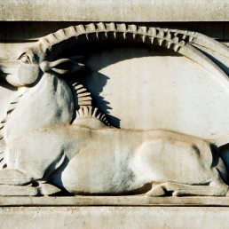 Keystone relief of antelope, South Africa House, Trafalgar Square, WC2.