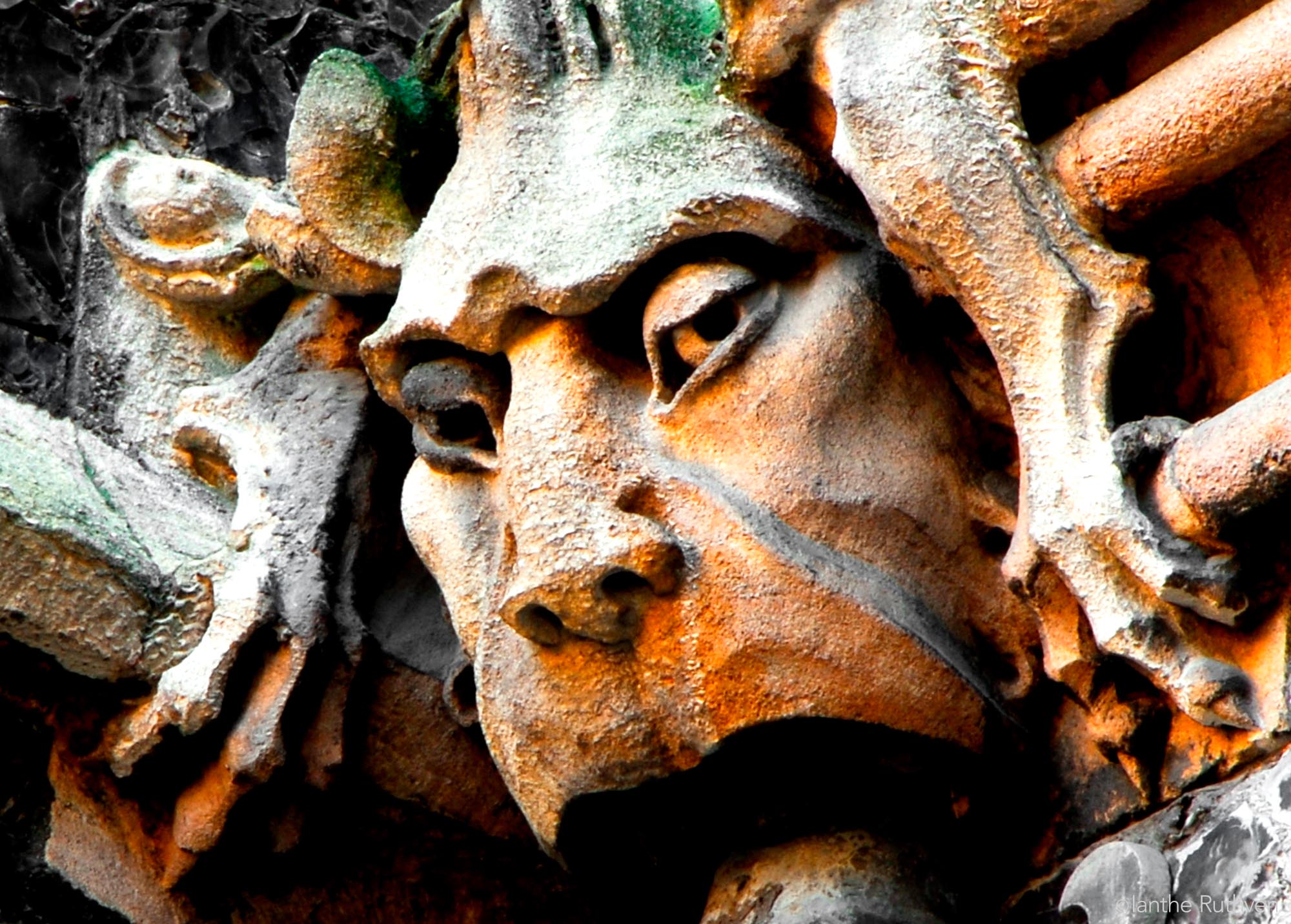 Medieval gargoyle on the facade of Southwark Cathedral, SE1.
