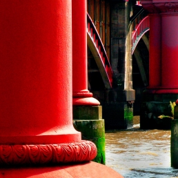 Columns of the old Chatham and Dover Railway Bridge, Blackfriars